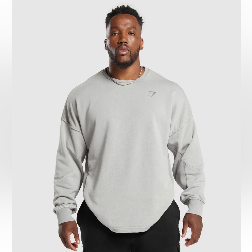 Gymshark Power Washed Crew L Gray/Grey